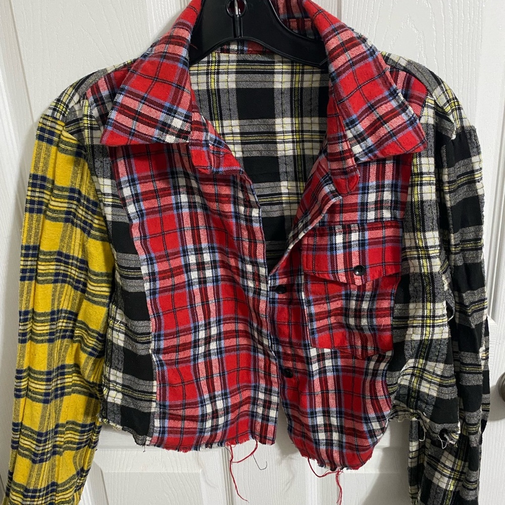 Multicolor Plaid Cropped Jacket